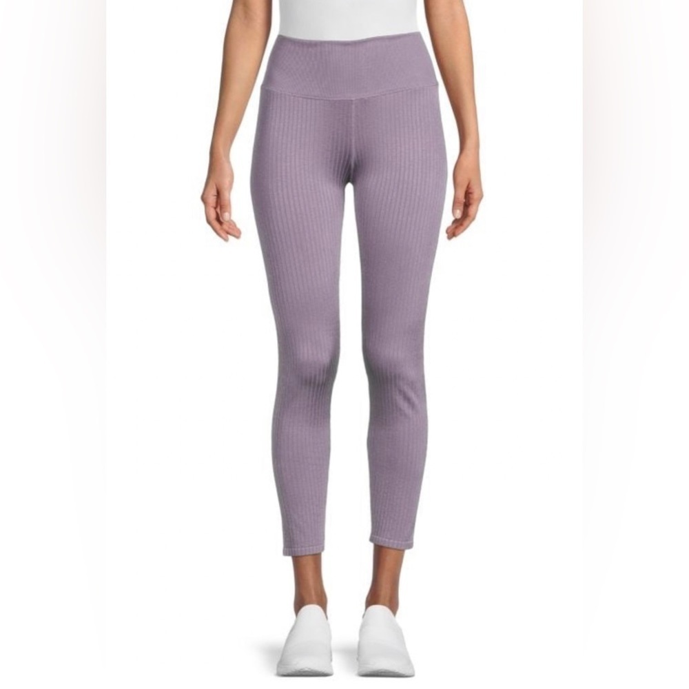 GOOD American Ribbed Ankle Leggings in Dusty Violet NWT GA SIZE 1/2 = Size S/M